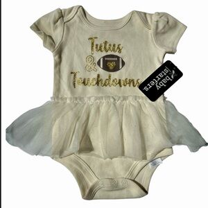 Baby Starters Tutus and Touchdowns 1 pc Bodysuit with Gold Accents NWT girls 9M